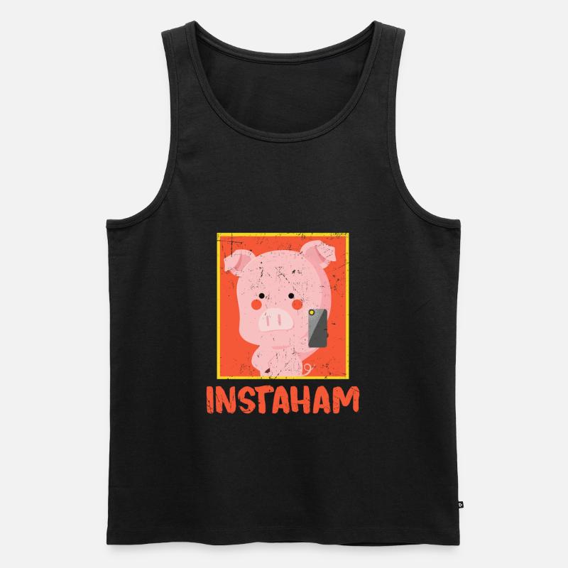 Insta - Männer Premium Bio Tank Top - Schwarz