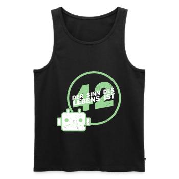 Sinn des Lebens 42 Anhalter Galaxis Fan Geschenk - Männer Premium Bio Tank Top - Schwarz - Vorne - AI Model Male 178 light (178cm)