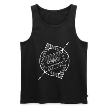 Cassette Tattoo 80s 90s Geometry Swag Gift - Men's Premium Organic Tank Top - black - Front - Michal (187cm)