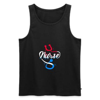 Krankenschwester Stethoskop Beruf Job Geschenk - Männer Premium Bio Tank Top - Schwarz - Vorne - AI Model Male 178 light (178cm)