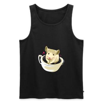 Cadeau pour animal domestique rongeur chinchilla amérique du sud - Débardeur bio Premium Homme - noir - Devant - Michal (187cm)