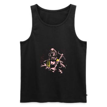 Feuerwehrmann - Männer Premium Bio Tank Top - Schwarz - Vorne - Michal (187cm)