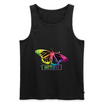 Schmetterling Raupe Geschenk - Männer Premium Bio Tank Top - Schwarz - Vorne - AI Model Male 178 light (178cm)
