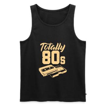 Totally 80s Vitage Retro Total 80s - Men's Premium Organic Tank Top - black - Front - Michal (187cm)