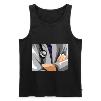 doctor - Men's Premium Organic Tank Top - black - Front - AI Model Male 178 light (178cm)