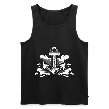 Navire Seafaring Anchor Ship Lighthouse - Débardeur bio Premium Homme - noir - Devant - AI Model Male 178 light (178cm)