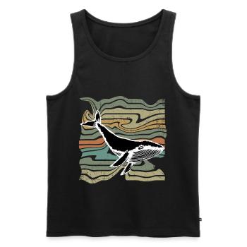 Blauwal Buckelwal Wal - Männer Premium Bio Tank Top - Schwarz - Vorne - AI Model Male 178 light (178cm)