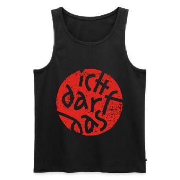 Statement Ich Darf Das Grunge Button 3 - Männer Premium Bio Tank Top - Schwarz - Vorne - AI Model Male 178 light (178cm)