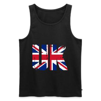 Angleterre Royaume-Uni Royaume-Uni Drapeau Pays Londres - Débardeur bio Premium Homme - noir - Devant - Michal (187cm)