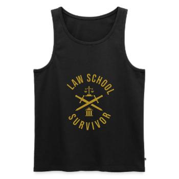 Survivant de l'école de droit - Débardeur bio Premium Homme - noir - Devant - AI Model Male 178 light (178cm)