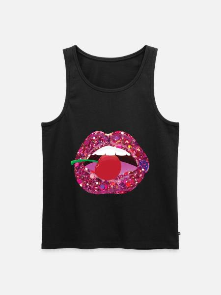 Kiss me on the cherry - Men's Premium Organic Tank Top - black