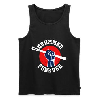 Drum Drummer Musical Instrument Band drumming - Men's Premium Organic Tank Top - black - Front - AI Model Male 178 light (178cm)