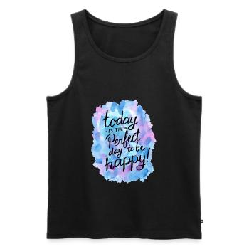 Sayings spell - Men's Premium Organic Tank Top - black - Front - AI Model Male 178 light (178cm)