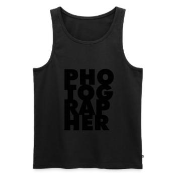Photographe prenant des photos - Débardeur bio Premium Homme - noir - Devant - AI Model Male 178 light (178cm)