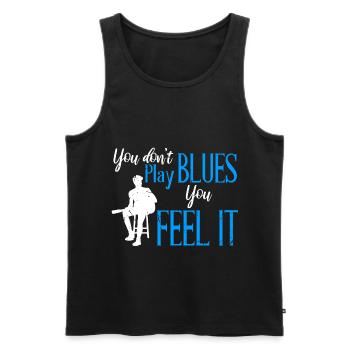 Blues guitariste guitare cadeau musique sentiment - Débardeur bio Premium Homme - noir - Devant - Michal (187cm)