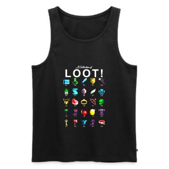 8bit Pixel Sammlung von Beute Gamer Nerd - Männer Premium Bio Tank Top - Schwarz - Vorne - AI Model Male 178 light (178cm)