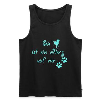 Hunde Spruch türkis - Männer Premium Bio Tank Top - Schwarz - Vorne - AI Model Male 178 light (178cm)