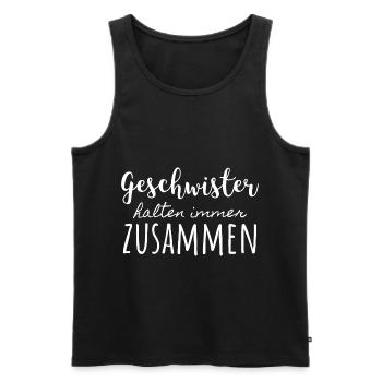 Geschwister halten immer zusammen - Männer Premium Bio Tank Top - Schwarz - Vorne - Michal (187cm)