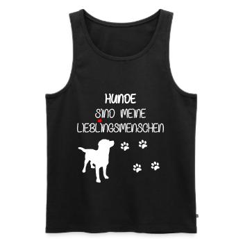 Süßer Hunde Spruch - Männer Premium Bio Tank Top - Schwarz - Vorne - AI Model Male 178 light (178cm)