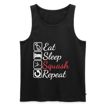 Mangez le cadeau de répétition de squash de sommeil - Débardeur bio Premium Homme - noir - Devant - Michal (187cm)