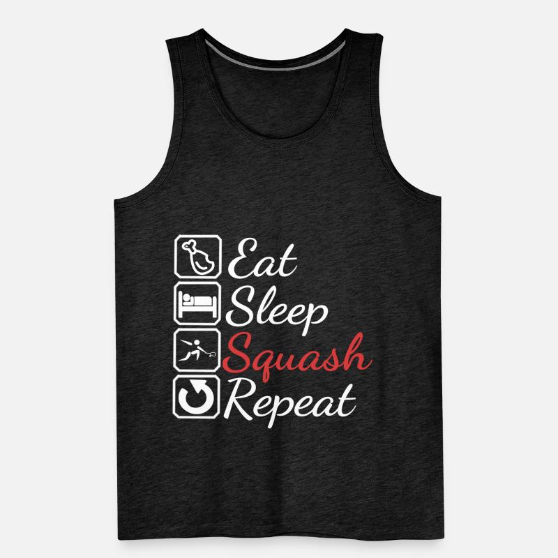 Eat sleep Squash repeat Geschenk Männer Premium Bio Tank Top