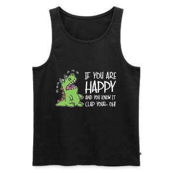 dinosaur - Men's Premium Organic Tank Top - black - Front - Michal (187cm)