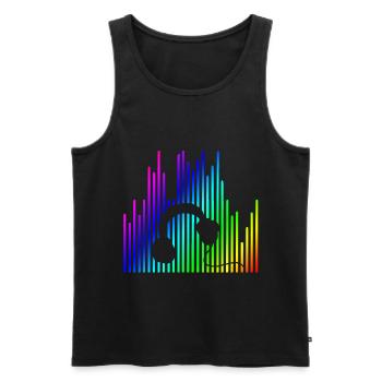 EQUALIZER and Headphones EQUALIZER and Kopfhörer - - Männer Premium Bio Tank Top - Schwarz - Vorne - AI Model Male 178 light (178cm)