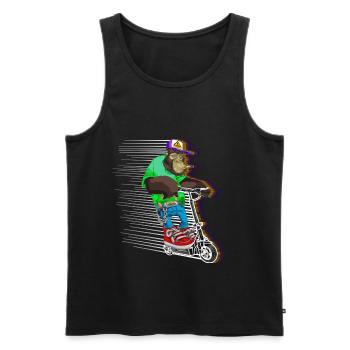Escooter Elektroroller E-Roller cooler Affe - Männer Premium Bio Tank Top - Schwarz - Vorne - AI Model Male 178 light (178cm)