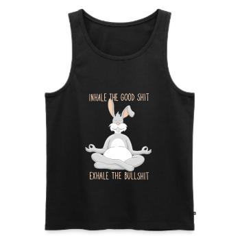 Inhale good shit exhale bullshit Rabbit Yoga - Men's Premium Organic Tank Top - black - Front - Michal (187cm)