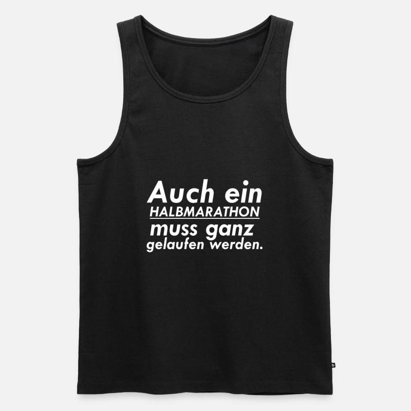 auch ein halbmarathon muss ganz gelaufen wernde - Männer Premium Bio Tank Top - Schwarz