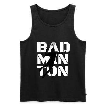 Badminton - Männer Premium Bio Tank Top - Schwarz - Vorne - Michal (187cm)