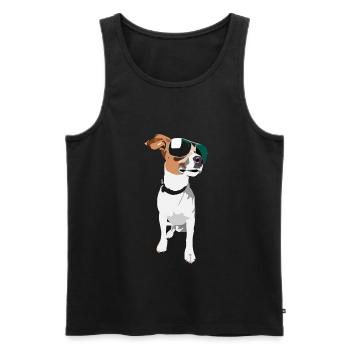 Cooler Hund mit einer Sonnenbrille,gutes Geschenk - Männer Premium Bio Tank Top - Schwarz - Vorne - AI Model Male 178 light (178cm)