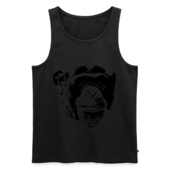 Tête de singe - Débardeur bio Premium Homme - noir - Devant - AI Model Male 178 light (178cm)