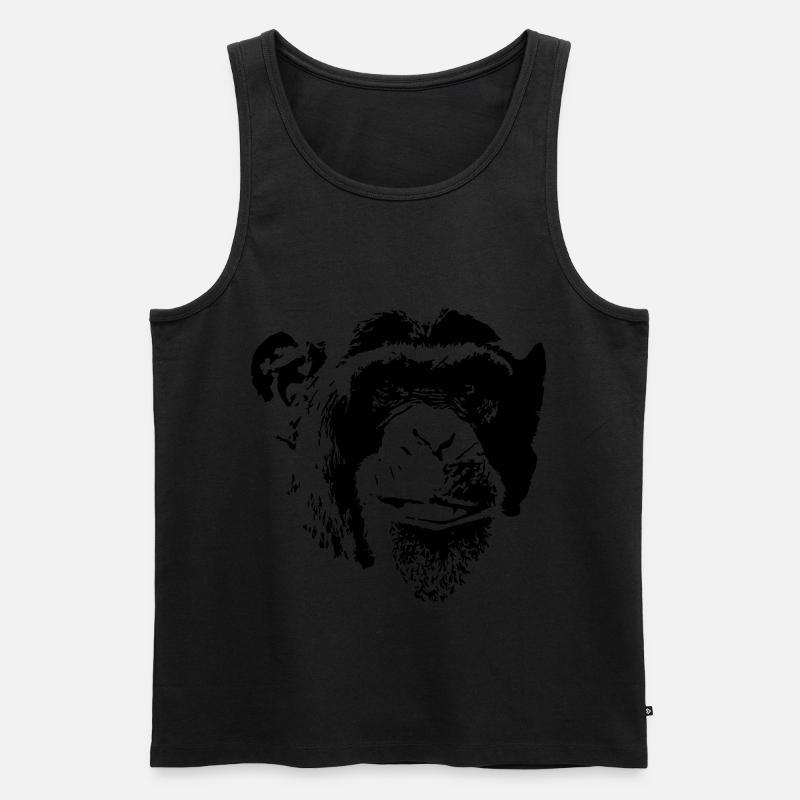 Monkey Face - Men's Premium Organic Tank Top - black