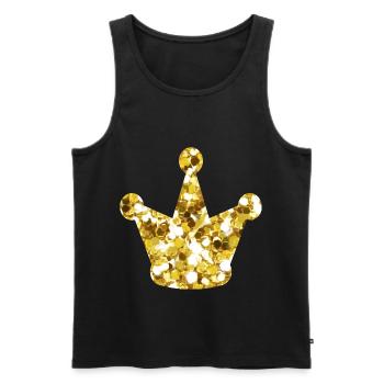 King Crown Gold - Men's Premium Organic Tank Top - black - Front - Michal (187cm)