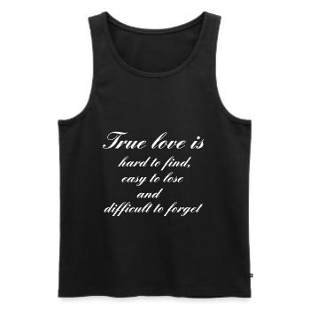 True love is .. - Männer Premium Bio Tank Top - Schwarz - Vorne - Michal (187cm)