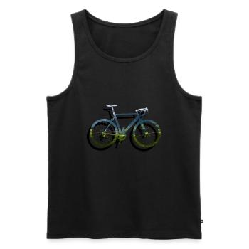 Maillot de course cadeau cycliste vélo de route - Débardeur bio Premium Homme - noir - Devant - AI Model Male 178 light (178cm)