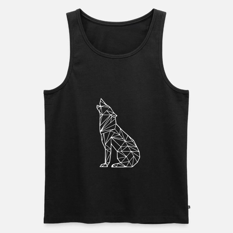 Vektorgrafik - Wolf - Männer Premium Bio Tank Top - Schwarz