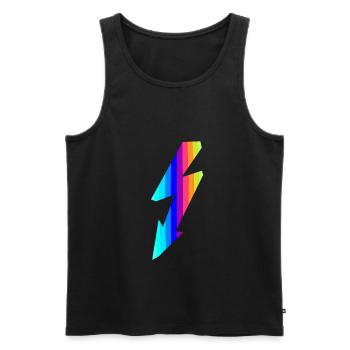 Flash of rainbow colors - Men's Premium Organic Tank Top - black - Front - AI Model Male 178 light (178cm)