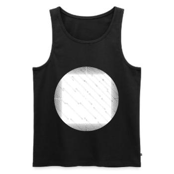 White round, white round. - Men's Premium Organic Tank Top - black - Front - AI Model Male 178 light (178cm)