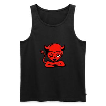 Teufelchen, Teufel, Teufelsweib - Männer Premium Bio Tank Top - Schwarz - Vorne - AI Model Male 178 light (178cm)