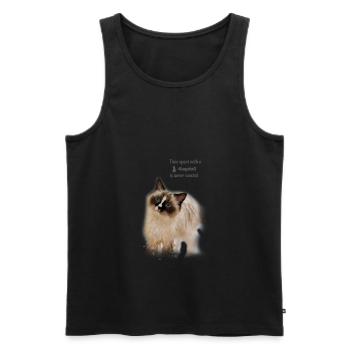 Temps passé avec un Ragdoll - idée cadeau - Débardeur bio Premium Homme - noir - Devant - AI Model Male 178 light (178cm)
