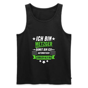 Cooler than you - I'm a butcher - Men's Premium Organic Tank Top - black - Front - AI Model Male 178 light (178cm)