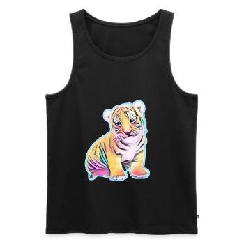 Tiger - Débardeur bio Premium Homme - noir - Devant - AI Model Male 178 light (178cm)