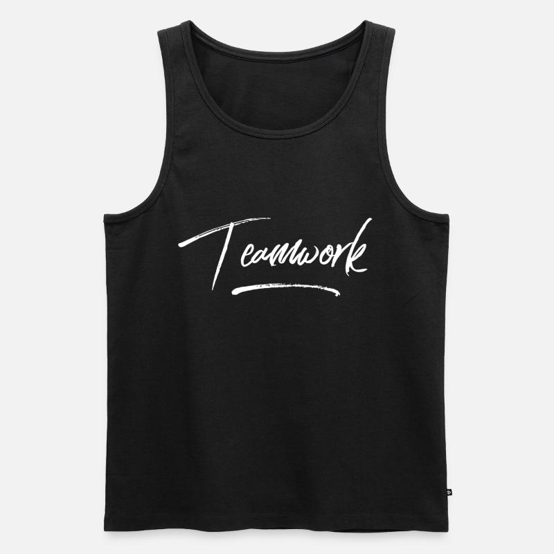 Teamwork - Men's Premium Organic Tank Top - black