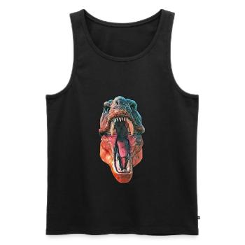 T-Rex - Men's Premium Organic Tank Top - black - Front - Michal (187cm)