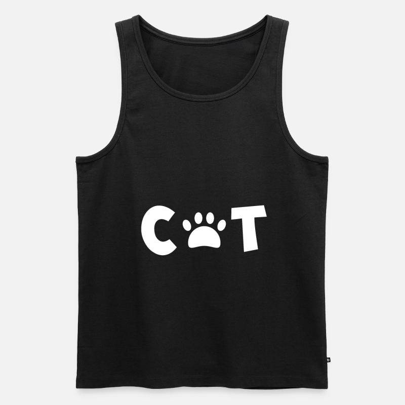 cat - Katze - Männer Premium Bio Tank Top - Schwarz