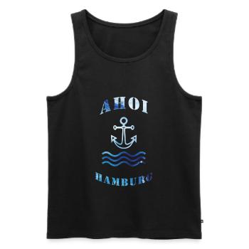Ahoy Hamburg - Débardeur bio Premium Homme - noir - Devant - AI Model Male 178 light (178cm)