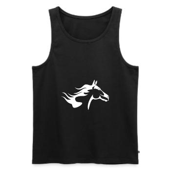 Pferdekopf - Männer Premium Bio Tank Top - Schwarz - Vorne - Michal (187cm)