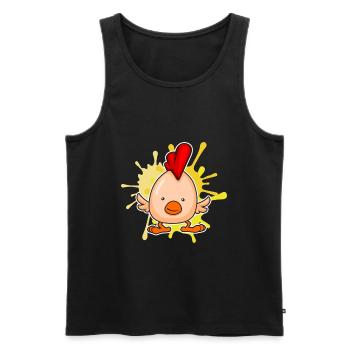 Küken Hahn Henne - Süßes Niedliches Geschenk - Männer Premium Bio Tank Top - Schwarz - Vorne - Michal (187cm)